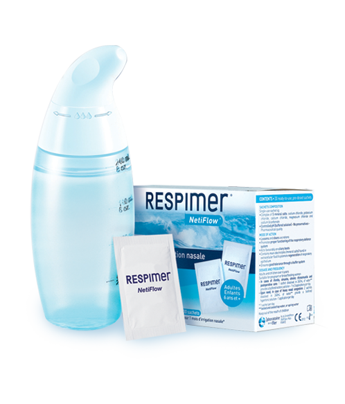 Respimer - Kit d'Irrigation Nasale - 1 Dispositif + 6 sachets